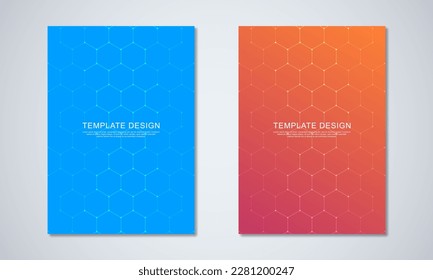 Abstract geometric background with hexagons shape pattern for a business brochure or cover book, page layout, flyer design, and poster template