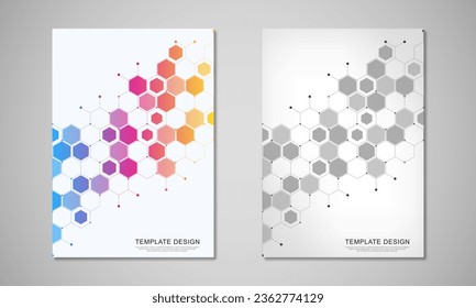 Abstract geometric background with hexagons shape pattern for a business brochure or cover book, page layout, flyer design, and poster template