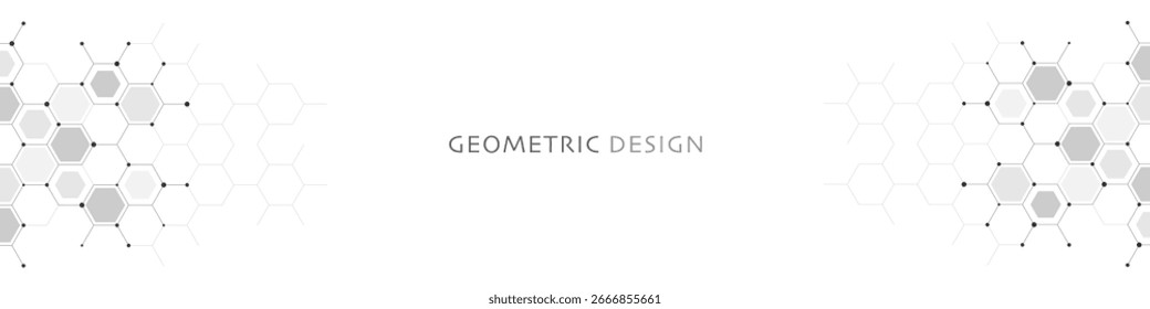 Abstract geometric background with hexagons shape pattern for banner or website header template