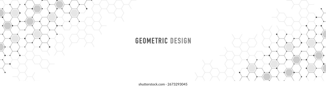 Abstract geometric background with hexagons shape pattern for banner or website header template