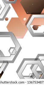 Abstract geometric background with hexagons skin color composition. Vector illustration