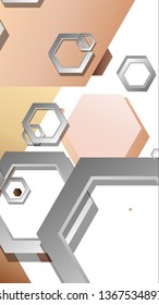 Abstract geometric background with hexagons skin color composition. Vector illustration