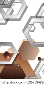 Abstract geometric background with hexagons skin color composition. Vector illustration