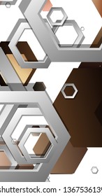 Abstract geometric background with hexagons skin color composition. Vector illustration