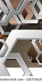 Abstract geometric background with hexagons skin color composition. Vector illustration