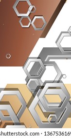 Abstract geometric background with hexagons skin color composition. Vector illustration