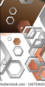 Abstract geometric background with hexagons skin color composition. Vector illustration