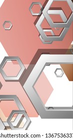Abstract geometric background with hexagons skin color composition. Vector illustration
