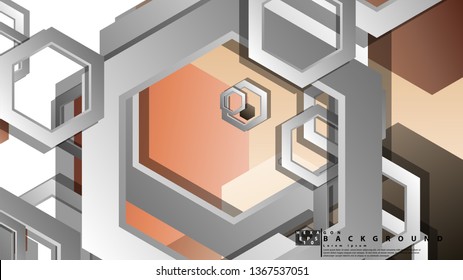 Abstract geometric background with hexagons skin color composition. Vector illustration