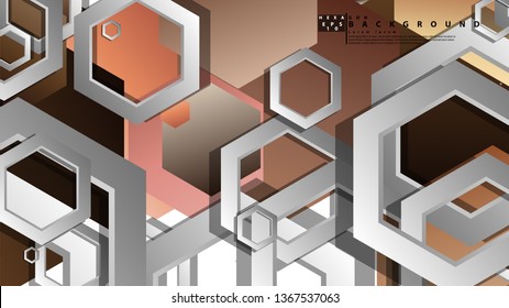 Abstract geometric background with hexagons skin color composition. Vector illustration