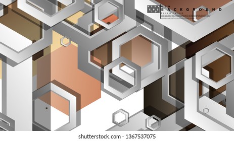 Abstract geometric background with hexagons skin color composition. Vector illustration