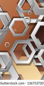 Abstract geometric background with hexagons skin color composition. Vector illustration
