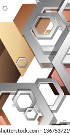 Abstract geometric background with hexagons skin color composition. Vector illustration