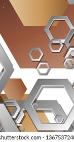 Abstract geometric background with hexagons skin color composition. Vector illustration