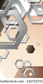 Abstract geometric background with hexagons skin color composition. Vector illustration