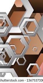 Abstract geometric background with hexagons skin color composition. Vector illustration