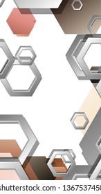 Abstract geometric background with hexagons skin color composition. Vector illustration