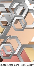 Abstract geometric background with hexagons skin color composition. Vector illustration