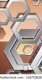 Abstract geometric background with hexagons skin color composition. Vector illustration