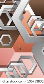Abstract geometric background with hexagons skin color composition. Vector illustration