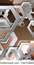 Abstract geometric background with hexagons skin color composition. Vector illustration