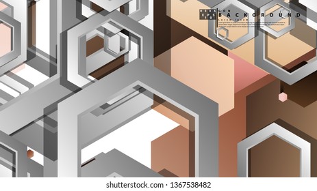 Abstract geometric background with hexagons skin color composition. Vector illustration