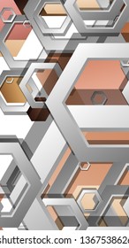 Abstract geometric background with hexagons skin color composition. Vector illustration