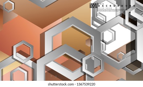 Abstract geometric background with hexagons skin color composition. Vector illustration