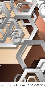 Abstract geometric background with hexagons skin color composition. Vector illustration