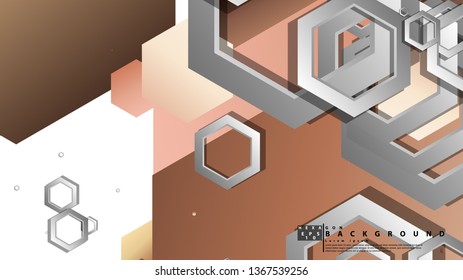 Abstract geometric background with hexagons skin color composition. Vector illustration
