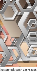 Abstract geometric background with hexagons skin color composition. Vector illustration