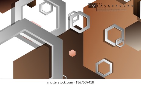 Abstract geometric background with hexagons skin color composition. Vector illustration
