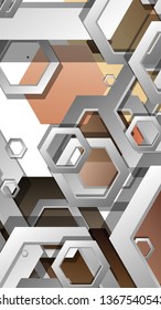 Abstract geometric background with hexagons skin color composition. Vector illustration