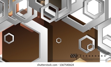 Abstract geometric background with hexagons skin color composition. Vector illustration