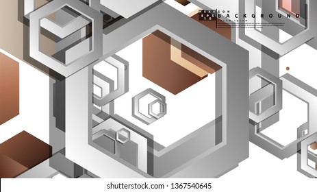 Abstract geometric background with hexagons skin color composition. Vector illustration