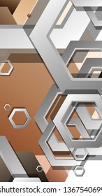 Abstract geometric background with hexagons skin color composition. Vector illustration