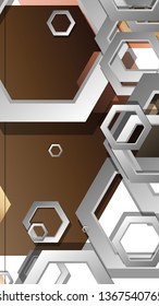 Abstract geometric background with hexagons skin color composition. Vector illustration
