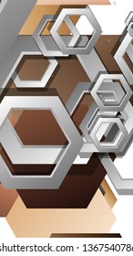 Abstract geometric background with hexagons skin color composition. Vector illustration