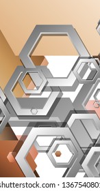 Abstract geometric background with hexagons skin color composition. Vector illustration