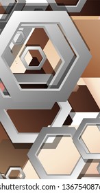 Abstract geometric background with hexagons skin color composition. Vector illustration