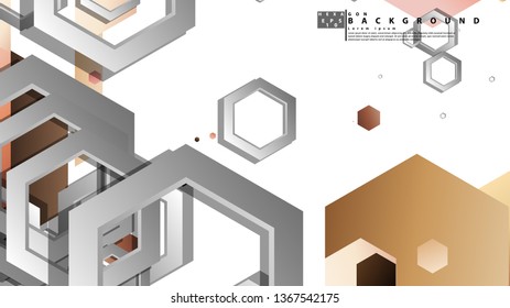 Abstract geometric background with hexagons skin color composition. Vector illustration