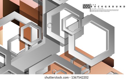 Abstract geometric background with hexagons skin color composition. Vector illustration