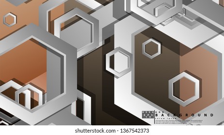 Abstract geometric background with hexagons skin color composition. Vector illustration