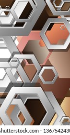 Abstract geometric background with hexagons skin color composition. Vector illustration