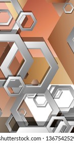 Abstract geometric background with hexagons skin color composition. Vector illustration