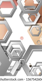 Abstract geometric background with hexagons skin color composition. Vector illustration