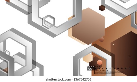 Abstract geometric background with hexagons skin color composition. Vector illustration