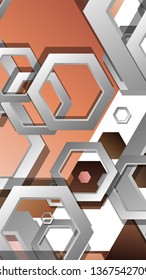 Abstract geometric background with hexagons skin color composition. Vector illustration