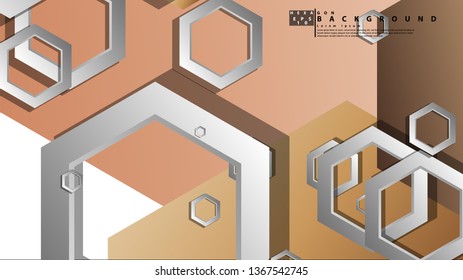 Abstract geometric background with hexagons skin color composition. Vector illustration