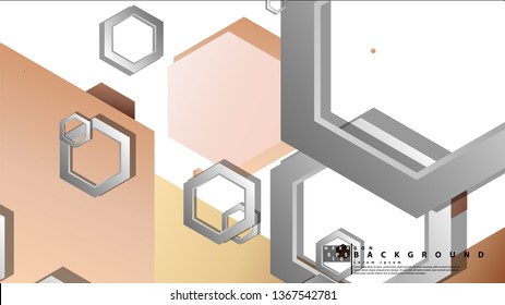 Abstract geometric background with hexagons skin color composition. Vector illustration